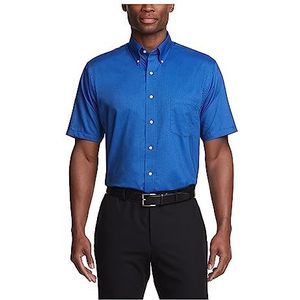 Van Heusen Men's Regular-fit Oxford Short-sleeve Button Down-collar Dress Shirt, English Blue, Large