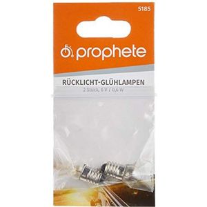 Prophete Gloeilamp, fietsverlichting voor achterlicht-gloeilampen, 6 V/0,6 W, 2 stuks