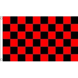 AZ FLAG Vlag, geruit, rood en zwart, 90 x 60 cm, geruit, 60 x 90 cm - vlaggen