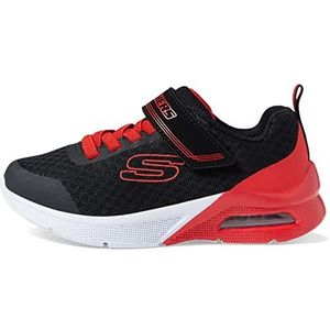 Skechers Boy's 403773l BKRD Sneaker, Zwarte Textiel Rode Trim, 34 EU