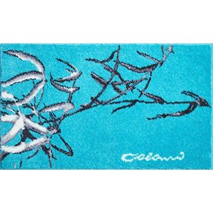 Grund Designer badmat COLANI, Ultrazacht en absorberend, Antislip, 5 jaar garantie, Colani 23, Badmat 60x100 cm, turkoois