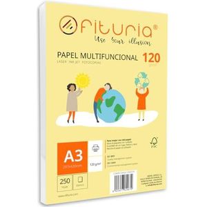 Set van 250 witte A3-vellen, 120 g printerpapier, multifunctioneel kopieerpapier voor school en kantoor. Ideaal voor laserprinters, inkjetprinters of kopieerapparaten - Ofituria