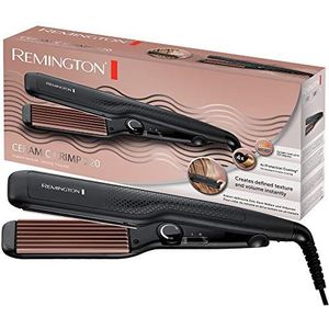 Remington Wafeltang Ceramic Crimp (Wafel Krullen, Volume, Brede Platen, Anti-statische coating) S3580