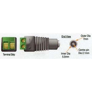 Defender Security ZXCON371 DC Socket met Terminal Strip Adapter