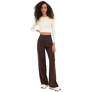 Trendyol - Stoffen Broek - Bruin - Polyester/Elastaan