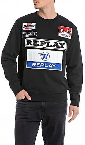 REPLAY - M6718 .000.22890CS - Trui - Katoen - Blauw