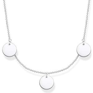 Thomas Sabo Dameshalsketting met drie munten, 925 sterling zilver, lengte 40-45 cm