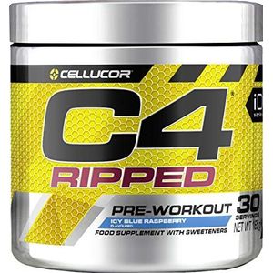 Pre-workout Powder C4 Ripped Icy Blue Raspberry | Pre-workout Energy Drink Supplement | 150 mg CafeÃ¯ne + BÃ¨ta-alanine + Groenekoffiebonenextract | 30 Doseringen