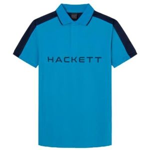 Hackett London Heren Micro Stripe Crew Polo, Blauw (Hypa Blue), L, Blauw (Hypa Blue), L