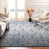 Safavieh Modieus tapijt, MAD604, geweven polypropyleen, marineblauw/zilver, 160 x 230 cm