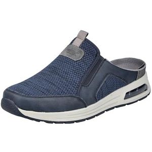 Rieker - Clogs - Zomerschoen - Blauw/grijs - Stretchinzet - Sleehak