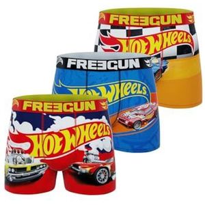 FREEGUN Hot Wheels Boxershorts voor kinderen, origineel, ultrazacht en ademend (3 stuks), 2, 12-14 Jaren