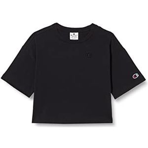 Champion Rochester 1919-Champion Logo oversized Crewneck S-S T-shirt, zwart, 3-4 jaar meisjes en meisjes, zwart.