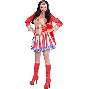 Widmann Super Hero Girl jurk met hoofddeksel voor volwassenen 331, L
