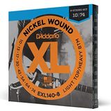 D'Addario Gitaar Snaren - XL Nickel Wound Elektrische Gitaar Snaren - EXL140-8 - Bright Tone, Perfect Intonation - Lichte Top/Zware Bodem, 8-string, 10-74, 1-Pack