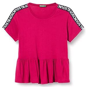 United Colors of Benetton T-shirt voor meisjes en meisjes, fuchsia 04 l, 130