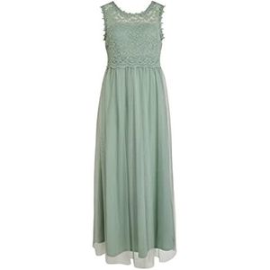 Vila Dames VILYNNEA Maxi Dress-NOOS jurk, Green Milieu/Detail: Elastic, 36, Groen milieu/detail: elastisch, 36