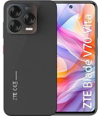 Smartphone ZTE Blade, V70 Vita, Stee, grijs, smartphone van 6,7 inch HD+ 120 Hz, 256 GB geheugen, 20 GB RAM (8 + 12 dynamische RAM), AI 50 MP-camera, Android 14, Fast Charge 22,5 W, NFC