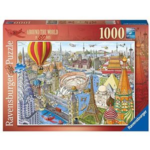 Ravensburger Rond de wereld in 80 dagen 1000-delige puzzel voor volwassenen en kinderen vanaf 12 jaar