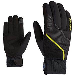 Ziener UZOMI Langlauf/Nordic/Crosscountry-handschoenen voor heren, extra warm, touch, softshell, black.bitter lemon, 6,5