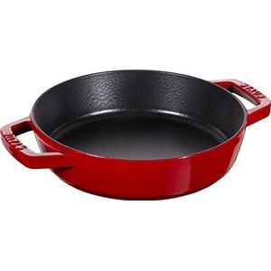 STAUB Gietijzeren koekenpan met dubbele handgreep, rond, Ø 20 cm, kersenrood