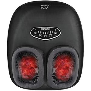 Snailax Shiatsu Voetmassageapparaat met warmte, diep kneden, compressie, trillingen, voetmassageapparaat voor plantaire fasciitis, neuropathie, voetwarmer onder bureau, maat 13, geschenken voor mannen