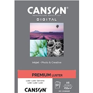 Canson 94661 inkjetpapier, 10 x 15 cm, 50 fg, 255 g, Lustre RC