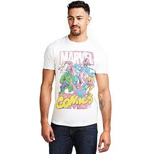Marvel Call Out T-shirt voor heren, Wit (Wit Wit), S