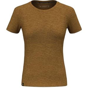 Salewa Eagle Dotted Mountain Merino T-shirt Women, Golden Brown, XXL