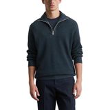 Marc O'Polo - Trui - Donkerblauw - Knitwear - Halve Rits