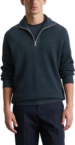 Marc O'Polo - Trui - Donkerblauw - Knitwear - Halve Rits