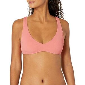 Volcom vrouwen – moederschap SIMPLY RIB VNECK Bikini Top, Rif roze, L