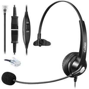 RJ45 headset telefoon met microfoon ruisonderdrukking & Quick Disconnect kabel, mono vaste telefoon hoofdtelefoon compatibel met Siemens Unify OpenStage 30 40 60 80 Mitel/Aastra 5370 6773 6867i telefoons