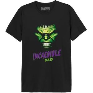 Marvel Incredible Dad Face Hulk MEMARCOTS313 T-shirt voor heren, zwart, maat M, Zwart, M