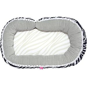Knuffelnest voor baby's en zuigelingen, babynest + Junior Sleepy-C, multifunctioneel babynest, babybed (zebra donkerblauw)