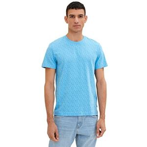 TOM TAILOR Uomini T-shirt 1034878, 31264 - Blue Multicolor Design, L