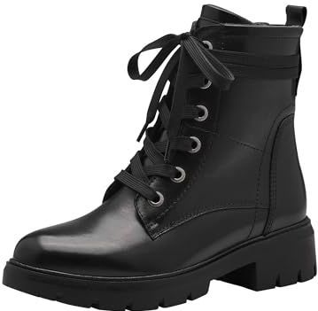 Tamaris Dames Comfort Lace Boot Flat 8-85214-43 Modelaarzen, Black Nappa, 39 EU Breed