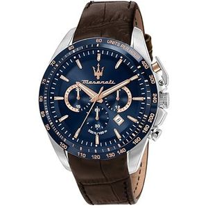 Maserati Herenhorloge Coll. Traguardo Limited Edition, chronograaf, kwarts R8871612037, Bruin, 45mm, riem