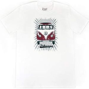 BRISA - VW T-shirt - Rood/Wit - Heren - Vintage Look