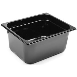 HENDI Gastronorm container zwart, temperatuurbestendig van -40° tot 110°C, met maatverdeling, vaatwasserbestendig, geur en smaakloos, 9.5L, polycarbonaat, GN 1/2, 325x265x(H)150mm, zwart