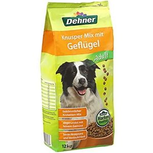 Dehner Hondenvoer Knusper-mix, droogvoer, voor volwassen honden, gevogelte, 12 kg