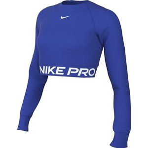 Nike Dames Top Pro Df 365 Crop Ls, Hyper Royal/White, FV5484-405, XL