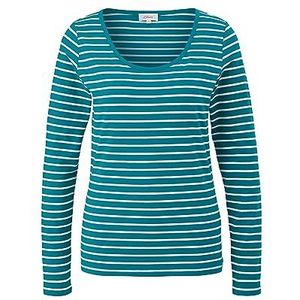 s.Oliver T-shirt voor dames met lange mouwen blauw groen 32, blauwgroen., 32