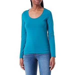 s.Oliver T-shirt voor dames met lange mouwen blauw groen 34, blauwgroen., 34