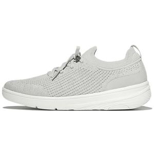 Fitflop Dames Super-Q Knit Slip-ON Laced Sneakers, Arctic Grijs/Zilver, 3 UK, Arctic Grey Zilver, 36 EU