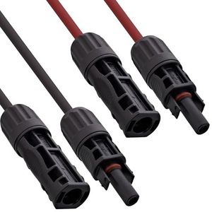InLine 4mm² verlengset zonnekabel, 15 m, incl. zonnestekker, MC4, zwart/rood, verlengkabel H1Z2Z2-K, fotovoltaïsch, uv-bestendig en duurzaam, 95415
