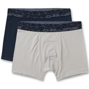 Sanetta Tieners jongens onderbroek shorts webbond dubbelpak katoen, lichtgrijs, 128 cm