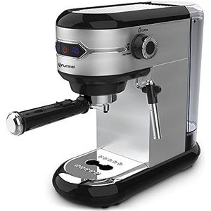 Grunkel CAFPRESOH-20 Espressomachine met draaibare verstuiver, uitneembare druppelbak, dubbele uitlaatfilter en overdrukbeveiliging, 1 liter, 1450 W