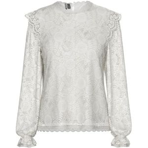 PIECES Dames Pcolline Ls Lace Noos Top, cloud dancer, XS