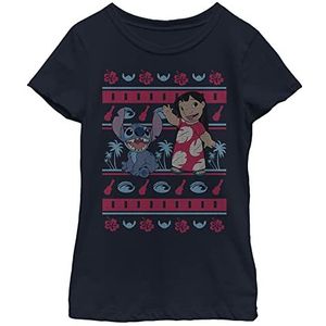 Disney Lilo T-shirt met Hawaïaans patroon voor meisjes, marineblauw, S